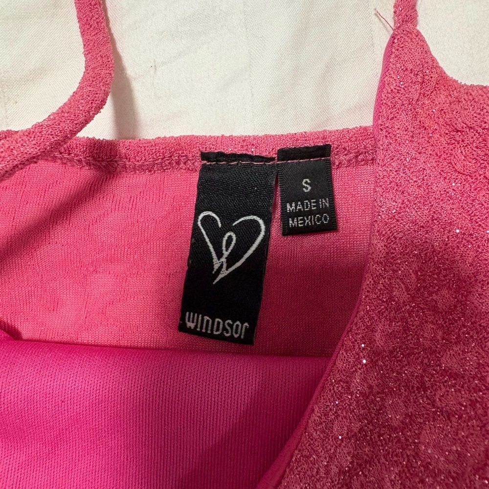 Windsor Hot Pink Scoop Neck Bodycon Mini Dress - Picture 4 of 4